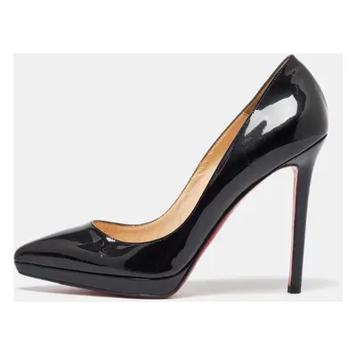 Christian Louboutin Black Patent Leather Pigalle Plato Pumps Size