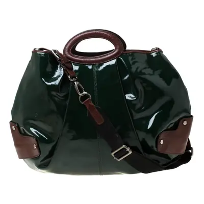 Marni Green/Brown Patent Leather New Balloon Hobo