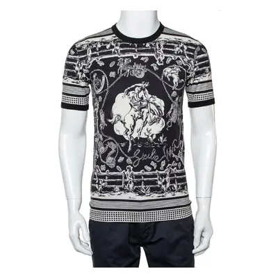 Dolce & Gabbana Monochrome Printed Cotton Crewneck T-Shirt