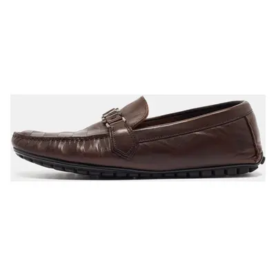 Louis Vuitton Brown Damier Leather Hockenheim Loafers Size