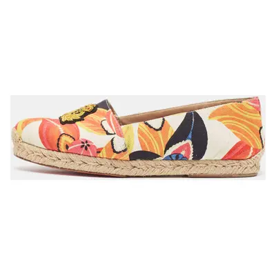 Christian Louboutin Multicolor Printed Canvas Espadrille Loafers Size