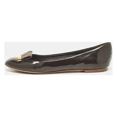 Louis Vuitton Brown Patent Leather Ballet Flats Size