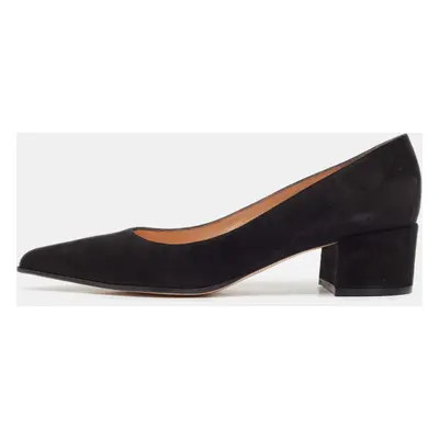 Gianvito Rossi Black Suede Piper Block Heel Pumps Size 39.5