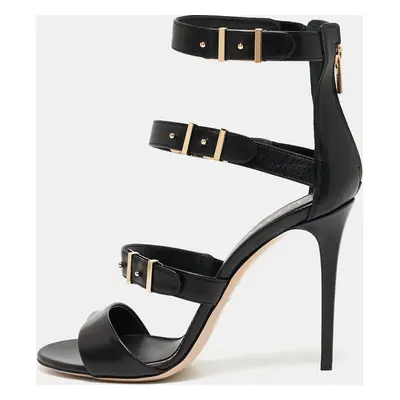 Le Silla Black Leather Minerva Strappy Sandals Size