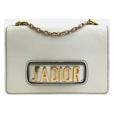 Dior White Leather Medium J'Adior Shoulder Bag