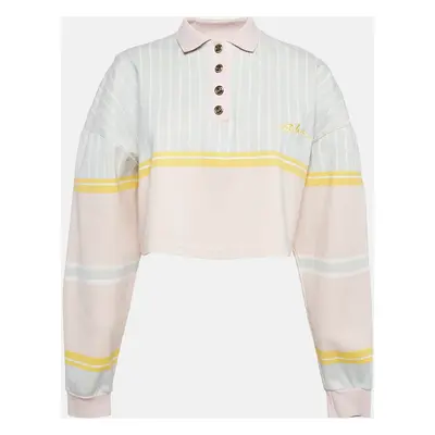 Balmain Multicolor Printed Crop Polo T-Shirt