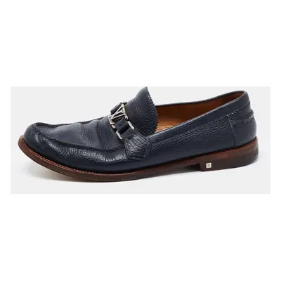 Louis Vuitton Navy Blue Leather Major Loafers Size 43.5