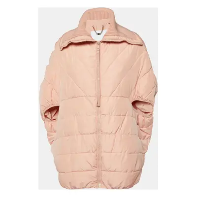 Elisabetta Franchi Peach/Orange Zip-Up Puffer Jacket