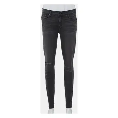 Parker Smith Dark Grey Denim Distressed Skinny Jeans