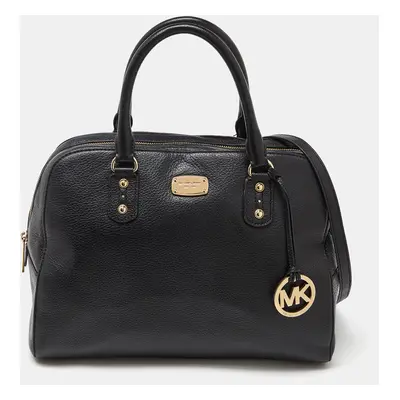 MICHAEL Michael Kors Black Leather Dome Satchel