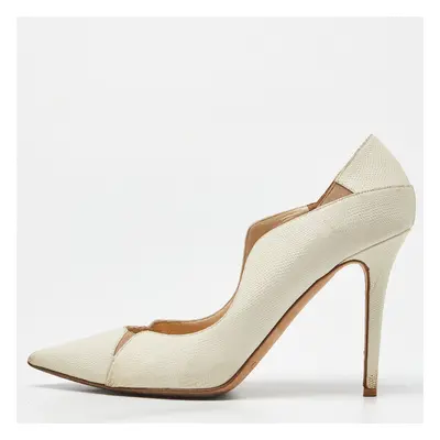 Jimmy Choo Cream Texture Leather Tamika Pumps Size