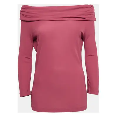 Moschino Cheap and Chic Pink Stretch Knit Off Shoulder Top