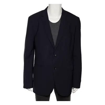 Boss By Hugo Boss Navy Blue Striped Wool Johnstons1/Lenon Blazer