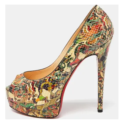 Christian Louboutin Multicolor Python Faience Lucido Palais Royal Pumps Size 37.5