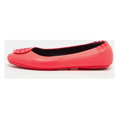 Tory Burch Neon Pink Leather Reva Ballet Flats Size 40.5