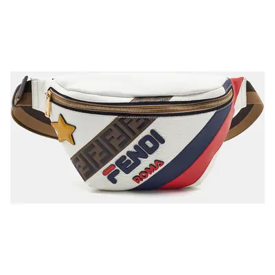 Fendi x Fila White/Multicolor Leather Belt Bag