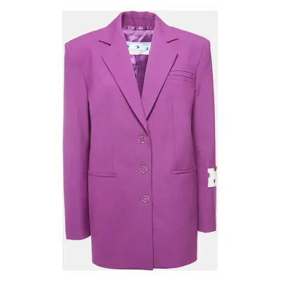 Off-White Purple Crepe Oversized Single-Breasted Blazer