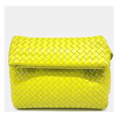 Bottega Veneta Yellow Nappa Intrecciato The Fold Crossbody Bag