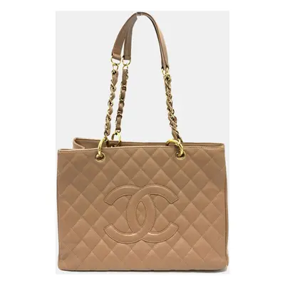 Chanel Beige Caviar Leather GST Tote Bag