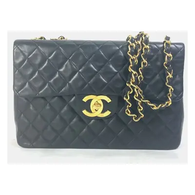 Chanel Black Quilted Lambskin Maxi Vintage Classic Single Flap Bag