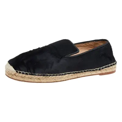 Celine Black Calf Hair Espadrille Flats Size