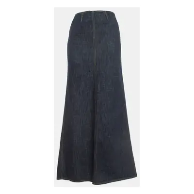 Kenzo Jeans Navy Blue Studded Denim Flared Maxi Skirt