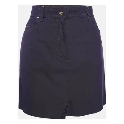 Louis Vuitton Blue Cotton and Silk Mini Skirt