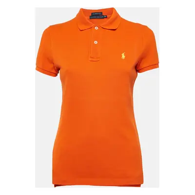 Ralph Lauren Orange Logo Embroidered Cotton Polo T-Shirt