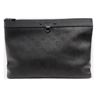 Louis Vuitton Black Monogram Leather Discovery Pochette Clutch