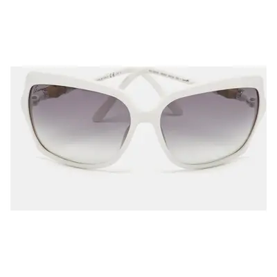 Gucci White/Black Gradient GG 3131/S Bamboo Oversized Sunglasses