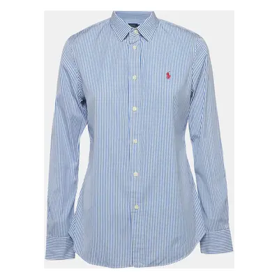 Polo Ralph Lauren Blue Pinstripe Cotton Custom Fit Shirt