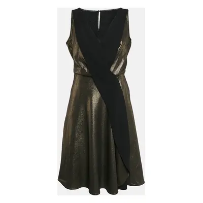 Temperly London Metallic Lamé V-Neck Edom Mini Dress