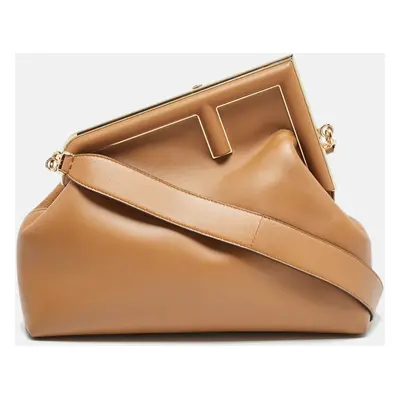 Fendi Brown Leather First Shoulder Bag