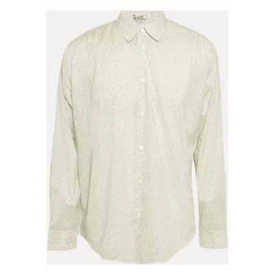 Hermes White Printed Cotton Long Sleeve Shirt