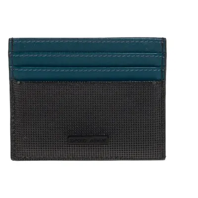 Emporio Armani Blue/Black Leather Card Holder