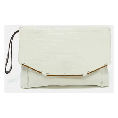 Lanvin White Leather Miss Sartorial Wristlet Clutch