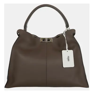 Fendi Brown Leather Large Peekaboo X-Lite Tote bag