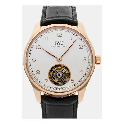 IWC Silver 18k Rose Gold Portugieser Manual Winding Men's Wristwatch mm