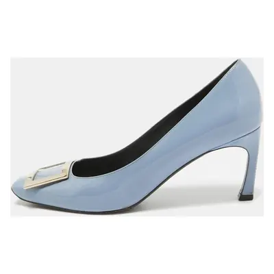 Roger Vivier Blue Patent Leather Trompette Pumps Size