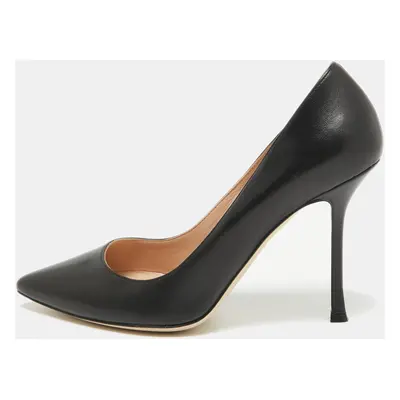 Sergio Rossi Black Leather Pointed Toe Pumps Size