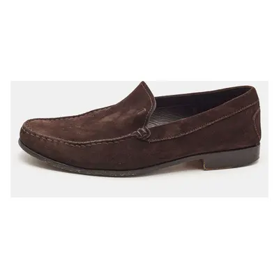 Tod's Dark Brown Suede Slip On Loafers Size