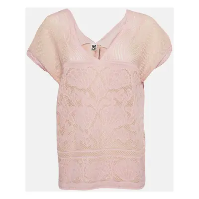 M Missoni Pink Patterned Lurex Knit Top