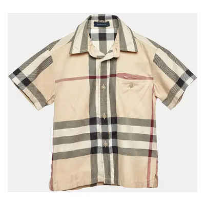 Burberry Beige Tartan Cotton Button Front Kids Shirt Yrs