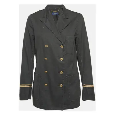 Polo Ralph Lauren Black Denim Double Breasted Officer's Jacket