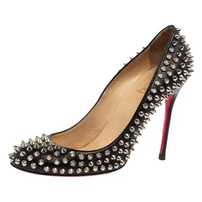 Christian Louboutin Black Leather Spiked Fifi Pumps Size