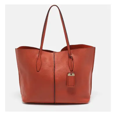 Tod's Orange Leather Joy Shopper Tote