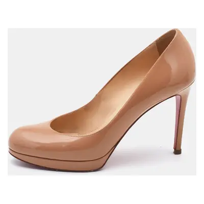 Christian Louboutin Beige Patent Leather New Simple Pumps Size 38.5