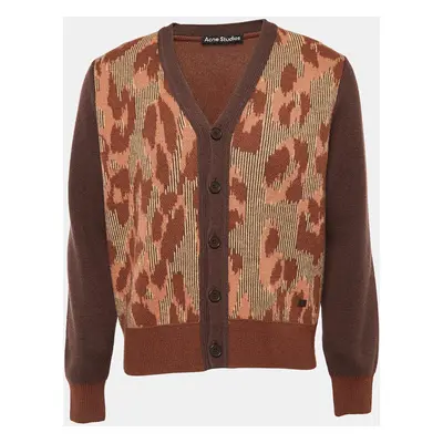 Acne Studios Brown Patterned Wool Knit Cardigan