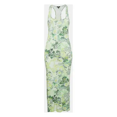 Just Cavalli Beachwear Green Printed Jersey Sleeveless Midi Dress