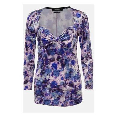 Isabel Marant Purple Printed Velvet Gubaia Top